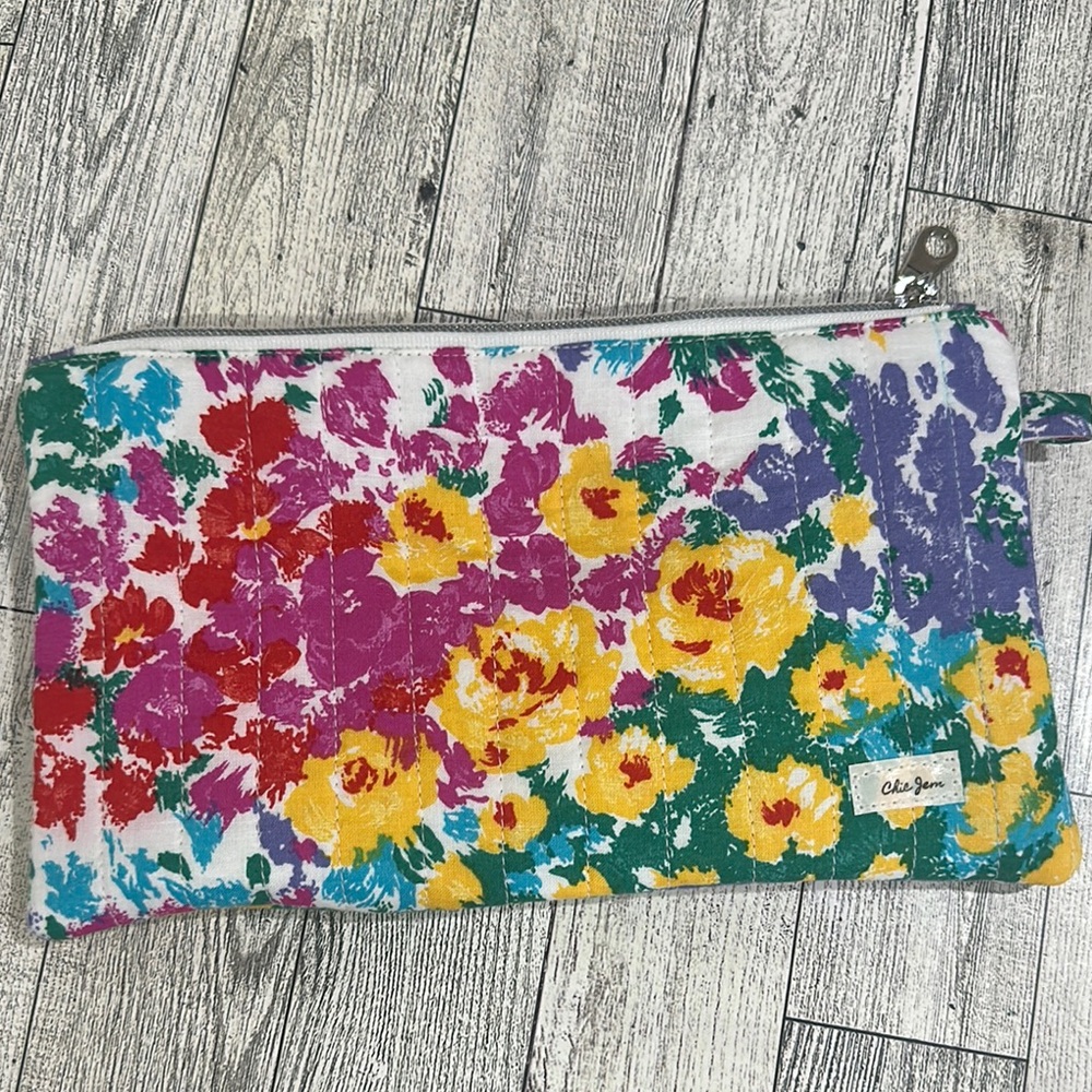 Chic Jem Colorful Floral wristlet pouch Clutch